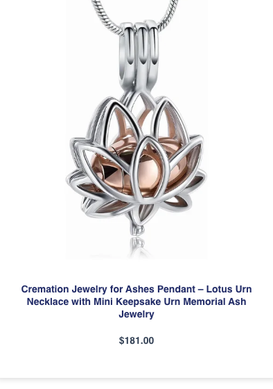 Lotus Cremation Jewelry Urn Necklace