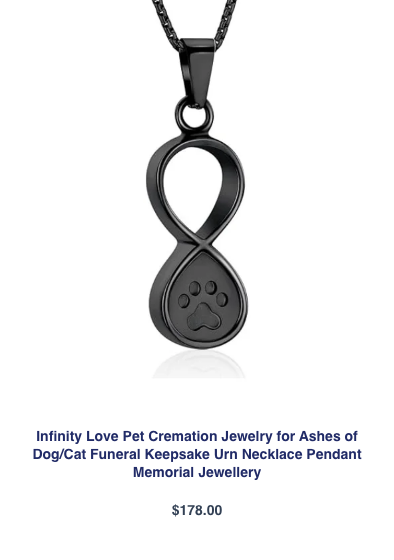 Infinity Love Pet Cremation Necklace