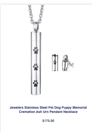Stainless Steel Pet Memorial Ash Urn Pendant