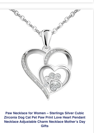 Sterling Silver Pet Paw Print Necklace