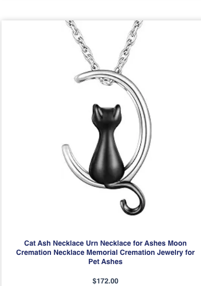 Moon Cat Ashes Urn Necklace