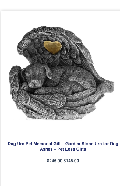 Garden Stone Dog Urn and Pet Memorial Gift