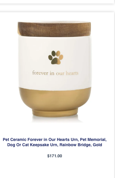 Forever in Our Hearts Ceramic Pet Ashes Urn