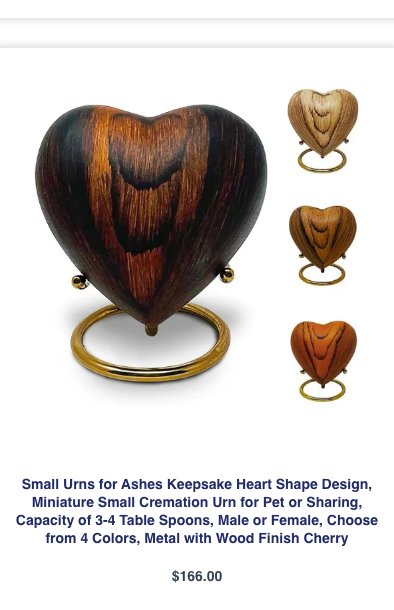 Heart Shape Keepsake Small Urn for Ashes
