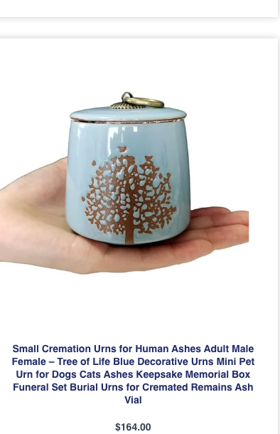Blue Tree of Life Small Cremation Urn