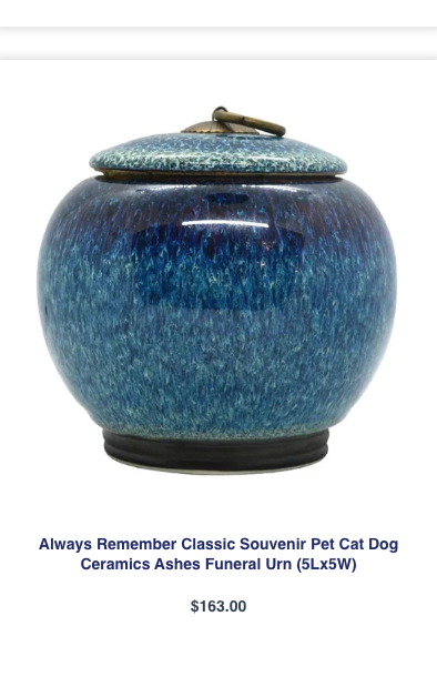 Always Remember Classic Ceramic Pet Ashes Urn