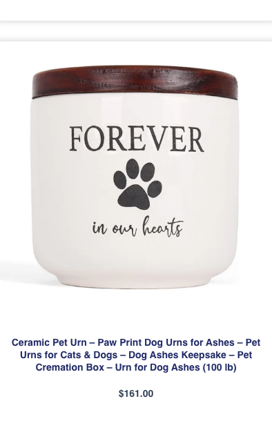 Ceramic Paw Print Dog Urn for Ashes